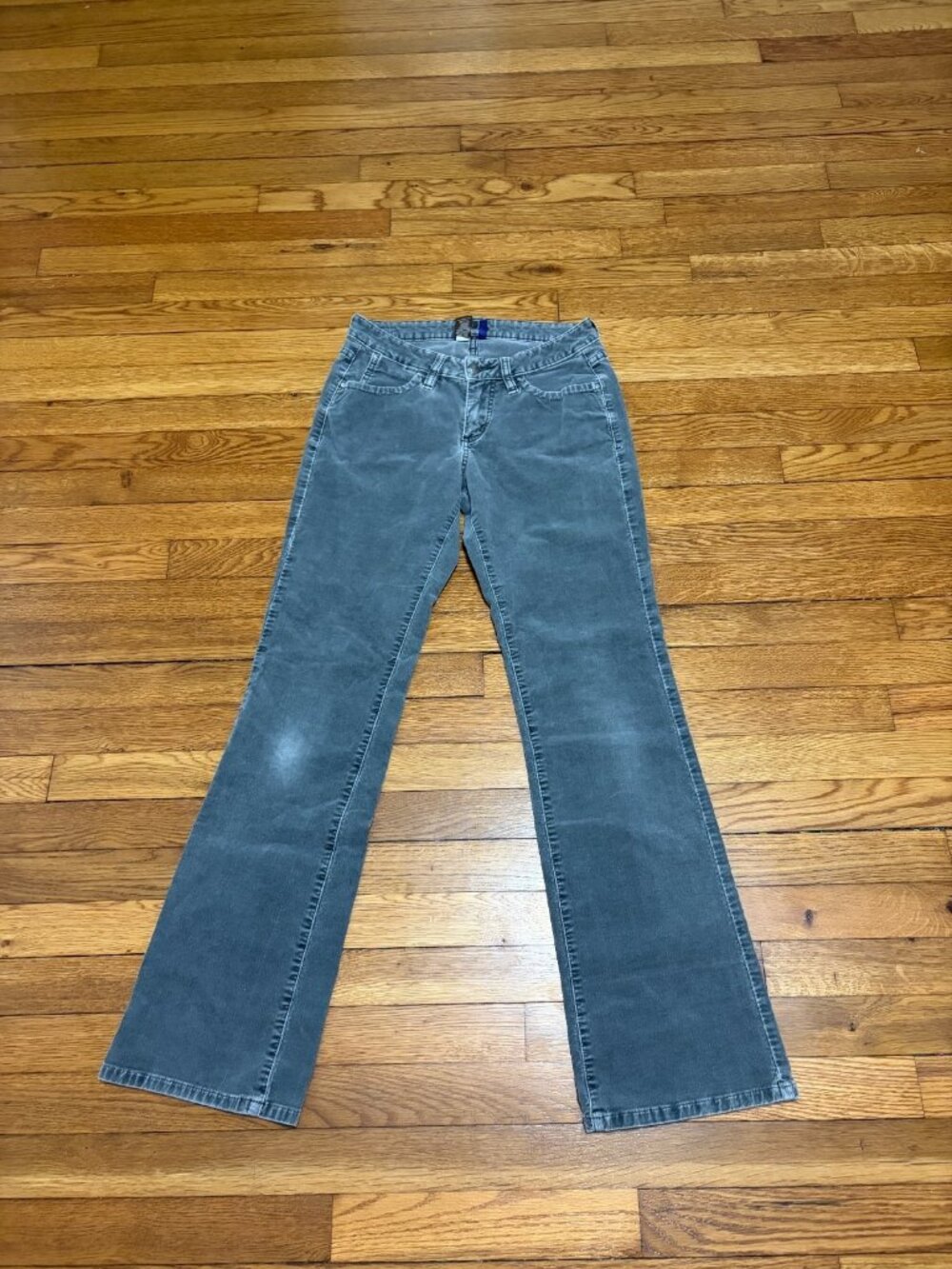 JAG Womens Corduroy Bootcut Pants Size 4 27x32 Gray Stretch Cotton Mid Rise